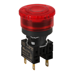 S16ER-E1R2B  Kırmızı Renk 16mm Çap, Işıksız, 2 B Kontak, Acil Stop Butonu