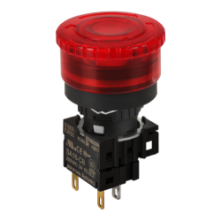 S16ER-E3R2B24  Kırmızı Renk 16mm Çap, Işıklı 24VDC, 2 B Kontak, Acil Stop Butonu