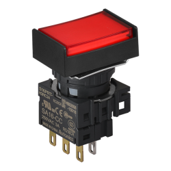 S16PRT-H4RC24 Kırmızı Renk, 16mm Çap, Dikdörtgen, Ledli 24VDC , 1 C Kontak, Kalıcı Buton S16PRT-H4RC24 Kırmızı Renk, 16mm Çap, Dikdörtgen, Ledli 24VDC , 1 C Kontak, Kalıcı Buton