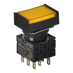 S16PRT-H4Y2C24 Sarı Renk, 16mm Çap, Dikdörtgen, Ledli 24VDC , 2 C Kontak, Kalıcı Buton S16PRT-H4Y2C24 Sarı Renk, 16mm Çap, Dikdörtgen, Ledli 24VDC , 2 C Kontak, Kalıcı Buton