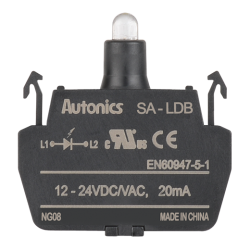 SA-LDB  Tekli Led Blok, 12-24VAC~ 50/60Hz / 12-24VDC, Mavi,  Tekil (Eklenemez) Tür