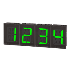 DA40-GT  16-segment LED, Yeşil, RS 485 Haberleşme giriş, 12-24VDc, Gösterim Aralığı: 64 karakter ve işareti görüntüler (0 - 9, A - Z, 27 işaret, nokta)