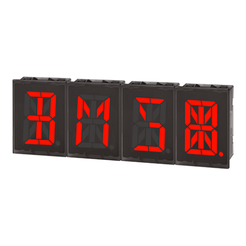 DA40-RT  16-segment LED, Kırmızı, RS 485 Haberleşme giriş, 12-24VDc, Gösterim Aralığı: 64 karakter ve işareti görüntüler (0 - 9, A - Z, 27 işaret, nokta)