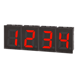 DS40-RC  7-segment LED, Kırmızı, RS 485 Haberleşme giriş, 12-24VDc, Gösterim Aralığı: Dünya yerel saati 12/24 saat