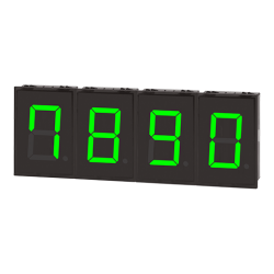 DS60-GC  7-segment LED, Yeşil, RS485 Haberleşme giriş, 12-24VDc, Gösterim Aralığı: Dünya yerel saati 12/24 saat