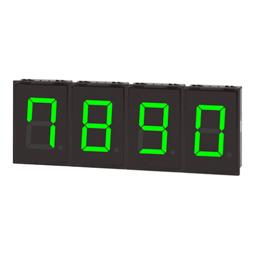DS60-GT  7-segment LED, Yeşil, RS 485 Haberleşme giri, 12-24VDc, Gösterim Aralığı: 64 karakter ve işareti görüntüler (0 - 9, A - Z, 27 işaret, nokta)