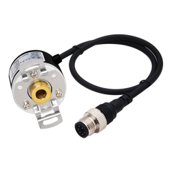 E40H12-1024-6-L-5-C  40mm Gövde Çapı 5vdc Line Drive 1024 Puls 12mm Delik Çapı Arttırımlı Enkoder Yandan Kablo Konnektörlü