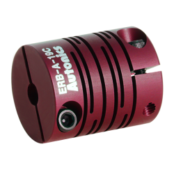 ERB-A-19C-04-04 Alüminyum, Dış Çap 19mm,  İç Çap Ø4mm - Ø4mm, 23mm Uzunluk, Kelepçe Bağlantılı Kaplin