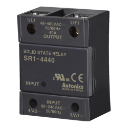 SR1-4440-N  Tek Fazlı Sökülebilir Soğtuculu Sıfır Geçişli 90-240vAc Tetikleme 480VAC 40A Çıkış SSR