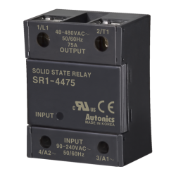 SR1-4475-N  Tek Fazlı Sökülebilir Soğtuculu Sıfır Geçişli 90-240vAc Tetikleme 480VAC 75A Çıkış SSR