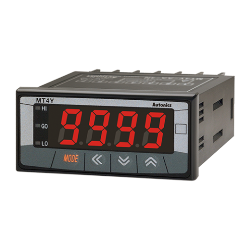 MT4W-AA-43  96x48mm Ayarlanabilir 0-5 Amper Ac 3 x PNP Çıkış + BCD Dİnamik Aktarımlı 100-240VAC Beslemeli Dijital Ampermetre