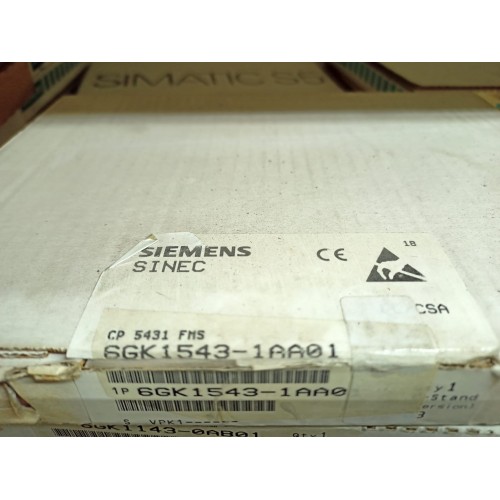 6GK1543-1AA01 SIMATIC NET CP 5431 FMS/DP communications processor for connection of SIMATIC S5 AG 115U/H, 135U, 155U/H to PROFIBUS.