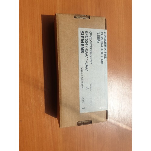 6FC5247-0AA11-0AA1 SINUMERIK 802D/810D/DE/840D/DE Standart PC Kartı PCMCIA 8 MB (boş)