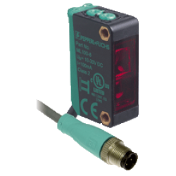ML100-8-H-350-RT/103/115b Kübik Minyatür, Arka Fon Bastırmalı, Algılama mesafesi 350mm, PNP L.On / D.On, 0,3m Kablolu M12 4 pin Konnektörlü Cisimden Yansımalı Fotoelektrik Sensör