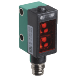 ML6-8-H-120-RT/59/65a/95/136 Minyatür Kübik Arka Fon Bastırmalı Kırmızı Işık, 120 mm Algılama, 2 x Push-Pull L.On + D.On Çıkış, M8 4 Pin Konnektörlü Cisimden Yansımalı Fotoelektrik Sensör
