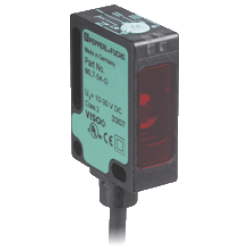 ML7-54-G/82b/103/115  Şeffaf (cam) Malzeme için Minyatür Kübik, Kırmızı Işık, 5m Algılama, PNP Dark On, 2m Kablolu Polarize Reflektörlü Fotoelektrik Sensör