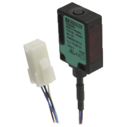 ML7-55-3419  Minyatür Kübik, Kırmızı Işık, 3m Algılama ,PNP Dark On, 2m Kablolu Polarize Reflektörlü Fotoelektrik Sensör