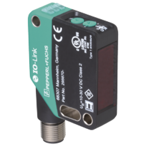 OBG8000-R200-2EP-IO-V1  Şeffaf (cam) Malzeme için Kübik , Kırmızı Işık, IO-Link, 8m Algılama, 2 x Push-Pull L.On + D.On Çıkış, M12 4 Pin Konnektörlü Reflektörlü Fotoelektrik Sensör