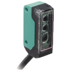 OBT50-R2-E0-1T  Minyatür Kübik Arka Fon Bastırmalı Kırmızı Işık, 50 mm Algılama, NPN NO Çıkış, 2 m Kablolu Cisimden Yansımalı Fotoelektrik Sensör