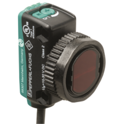 OBT80-R103-2EP-IO-L Minyatür Kübik Arka Fon Bastırmalı Laser, 80 mm Algılama, 2 x Push-Pull L.On / D.On Çıkış, Kablolu Cisimden Yansımalı Fotoelektrik Sensör