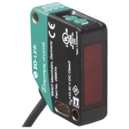 OBD1400-R200-2EP-IO  Kübik Kırmızı Işık, IO-Link, 1400 mm Algılama, 2 x Push-Pull L.On + D.On Çıkış, 2m Kablolu Cisimden Yansımalı Fotoelektrik Sensör