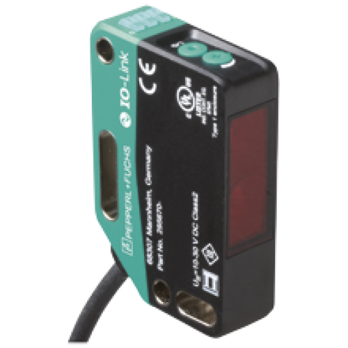 OBT300-R201-2EP-IO  Kübik Arka Fon Bastırmalı Kırmızı Işık, IO-Link, 300 mm Algılama, 2 x Push-Pull L.on + D.On Çıkış, Kablolu, Cisimden Yansımalı Fotoelektrik Sensör