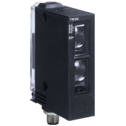 RL23-8-H-2000-IR/49/92 Plastik Kübik 2000 mm Algılama, DC Besleme, Infrared, light / dark on, PNP + NPN Çıkış, M12 Konnektörlü, Zaman Ayarlı,  Arka Fon Bastırmalı, Cisimden Yansımalı Fotosel