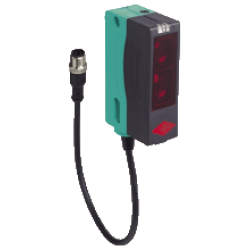 RL28-8-H-400-RT-3019/47/115b  Plastik Kübik 400 mm Algılama, DC Besleme, Kırmızı Işık, light + dark on, 2 x PNP Çıkış, 0,2m Kablolu M12 Konnektörlü, Arka Fon Bastırmalı, Cisimden Yansımalı Fotosel