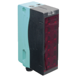 RLG28-55-4921/40a/73c/136 Kübik DC Besleme, 6 x Kırmzı Işık, 4m Algılama, 2 x Push-Pull, M12 + Pin Konnektör, Reflektörlü Alan Sensörü