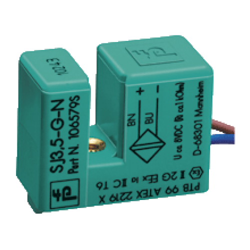 SJ3,5-G-N Arttırılmış sıcaklık, 3,5mm çatal aralığı, namur çıkışlı, SIL 3 onaylı, endüktif sensör