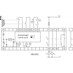 SRB031MC-24V/1,1SEC  3 x NO , 1 x NC, Röle Çıkışlı, Zaman Ayarlı, 24VAC/DC Emniyet Rölesi