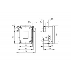 ML 441-11Y-M20  1 X NC Kontak + 1 X NO Kontak, Metal Muhafaza, orta ve ağır şartlar için sağ sol makaralı switch