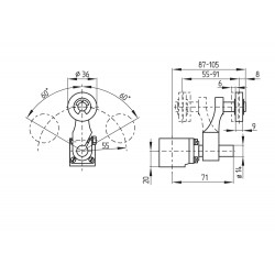 ML 441-11Y-T-M20  1 X NC Kontak + 1 X NO Kontak, Metal Muhafaza, Sıcaklığa Dayanıklı, Orta ve ağır şartlar için sağ sol makaralı switch