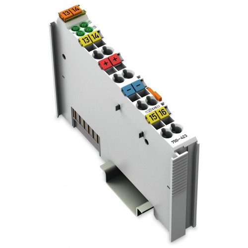 750-423  4 kanallı dijital giriş; 24 V AC/DC; 50 ms; DC besleme köprü kontakları; açık gri