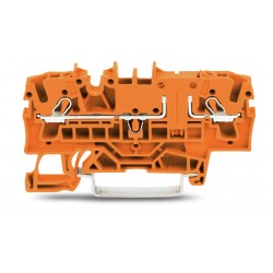 2002-1602 2 İletkenli, 4mm², Turuncu, Ayırıcı Tipinde Geçiş Klemensi  (50 Adet)