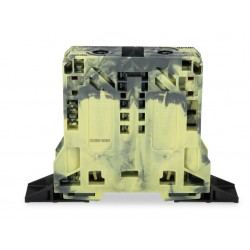 285-147  İki iletkenli geçiş klemensi, montaj flanşlı, Sarı Gri,  6 - 35 mm²,  Yaylı Ray Klemens   (5 Adet)