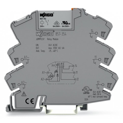 857-354  PLC RÖLE, RAY TİPİ, 6mm, TAKILABİLİR RÖLE, 6A, 1 DEĞİŞTİRİCİ KONTAK, AC/DC 24 V, 8mA